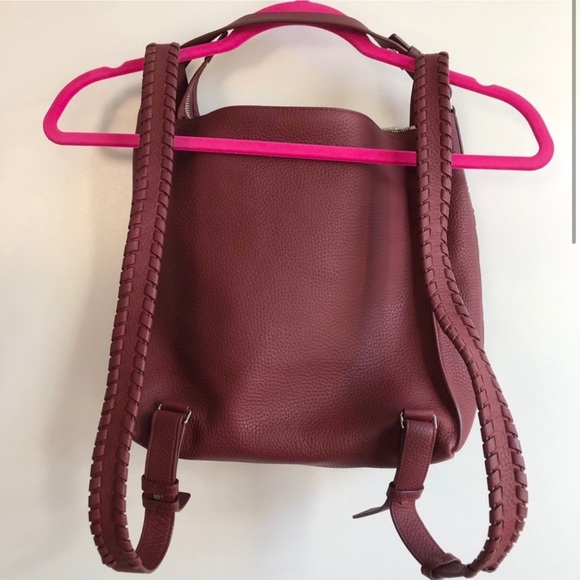 AllSaints Kita Backpack Berry Red Purse Bag - Picture 2 of 5